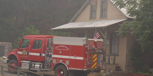 Firefighters are battling the blaze and using resources to protect buildings and homes from the flames should the fire continue to spread toward nearby communities such as Galice, Oregon.