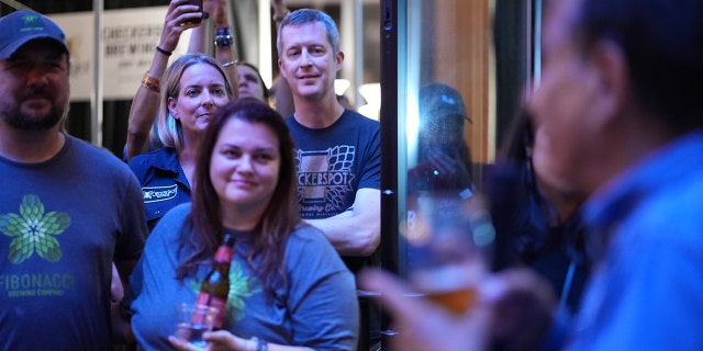 Brewer Experienceship finalists watch Samuel Adams founder Jim Koch speak at the first annual Samuel Adams Crafting Dreams Beer Bash in New York City on Sept. 7, 2022.