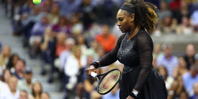 Serena Williams of the United States reacts in the second set against Ajla Tomlijanovic of Australia during their Women's Singles Third Round match on Day Five of the 2022 US Open at USTA Billie Jean King National Tennis Center on September 02, 2022 in the Flushing neighborhood of the Queens borough of New York City.