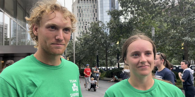 Seton Hall University athletes John Luders and Abby Wingo spoke with Fox News Digital after completing the Tunnel to Towers annual 5K in New York City on Sunday, Sept. 25, 2022.
