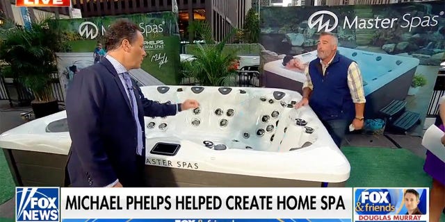 Bedell showed off the Phelps Legend spa, which was created and used by Olympic swimmer Michael Phelps.