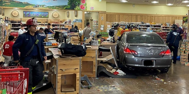 Alameda County Fire Department responded to the scene of the crash in the Trader Joe's. 