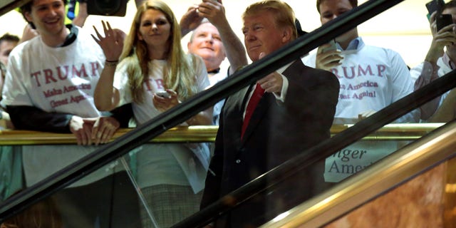 GOP Lawmaker, Ex-Sheriff Calls Out Biden's Border: Trump Was Right, 'they're Not Sending Their Best' - Fox News 2 Real estate mogul and TV personality Donald Trump arrives by escalator inside at Trump Tower to announce his campaign for the 2016 Republican presidential nomination on June 16, 2015.