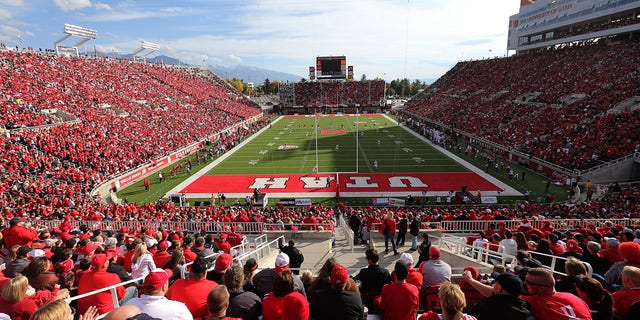 A view of Rice-Eccles Stadium in Salt Lake City before the Stanford Cardinal-Utah Utes game on Oct. 12, 2013.