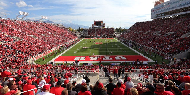 A view of Rice-Eccles Stadium in Salt Lake City before the Stanford Cardinal-Utah Utes game on Oct. 12, 2013.