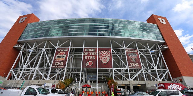 A view of Rice-Eccles Stadium in Salt Lake City before the Stanford Cardinal-Utah Utes game on Oct. 12, 2013.