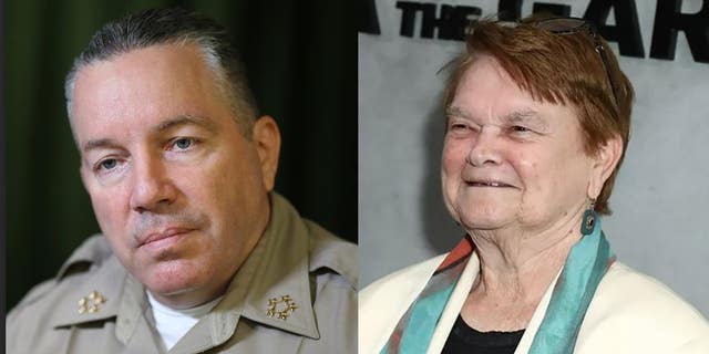 Los Angeles County Sheriff Alex Villanueva, left, is calling for California’s attorney general to investigate Los Angeles County Supervisor Sheila Kuehl, right, and Los Angeles County Civilian Oversight Commissioner Patti Giggans allegedly being illegally tipped off by other county officials of impending search warrants at their homes Wednesday. 
