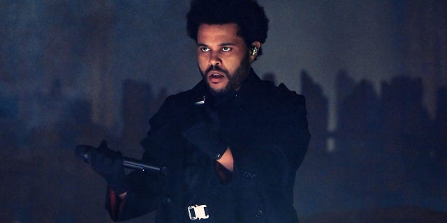 The Weeknd performing on stage