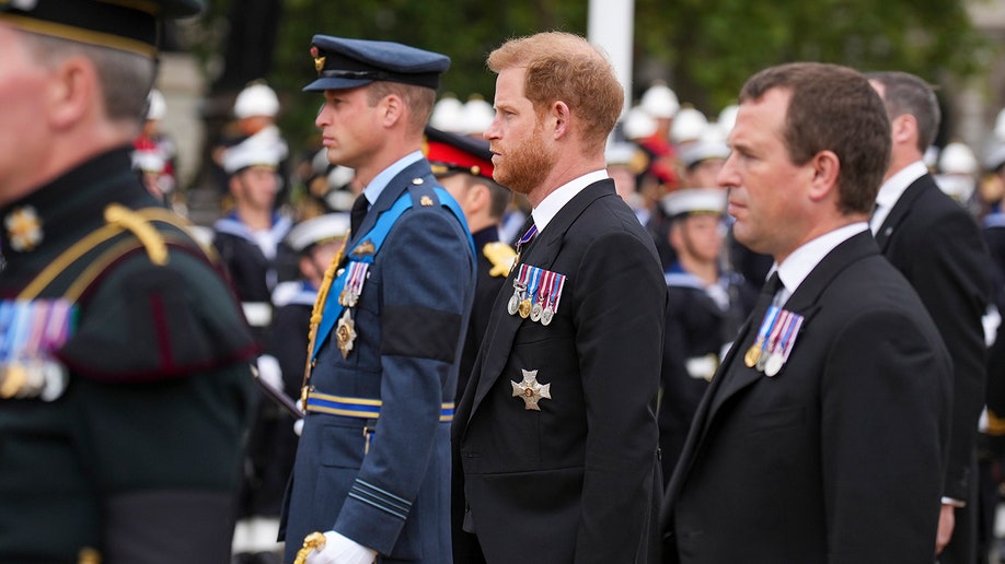 Prince William and Harry wear military uniforms for Queen Elizabeth's state funeral.