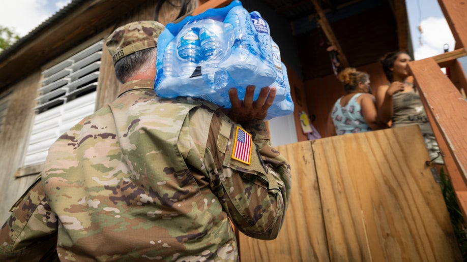 Water being delivered to residents in Puerto Rico