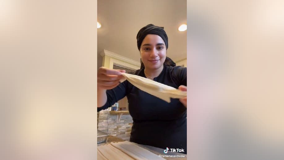 Ramena Avakian scrunches up crinkle cake dough by hand