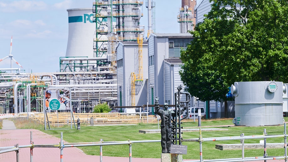 The Schwedt oil refinery during the day