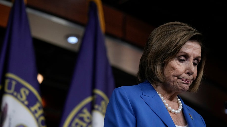 Speaker of the House Nancy Pelosi (D-CA) pauses while speaking during her weekly news conference