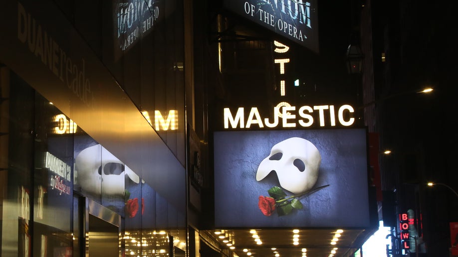 'Phantom of the Opera' signage outside of a theatre