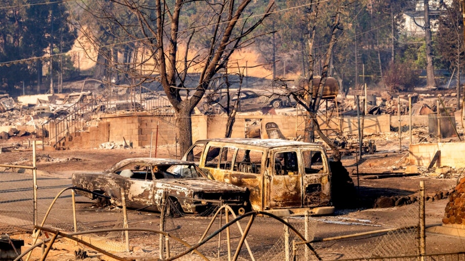 Cars destroyed by the Mill Fire