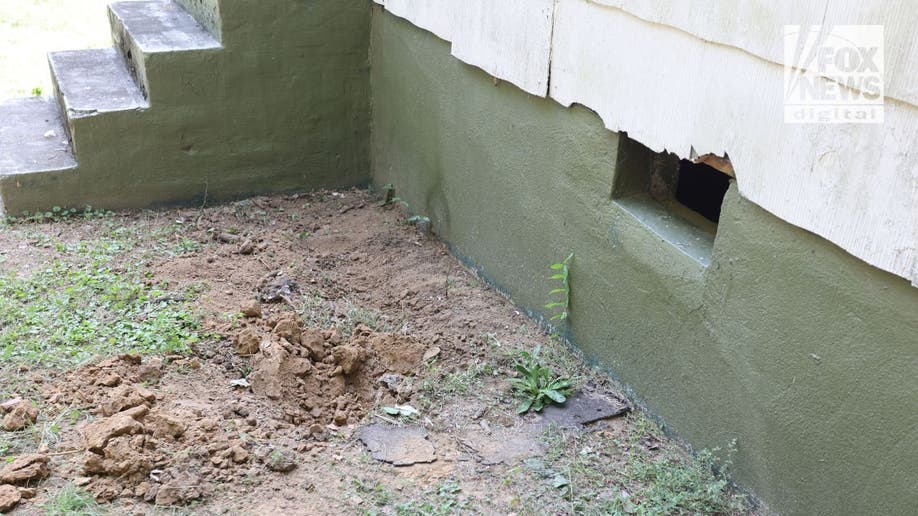 The side of crawl space of house where the body of Eliza Fletcher was found