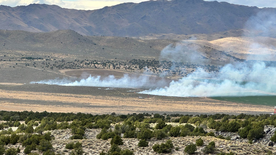 Smoke rises from a plane crash in Reno