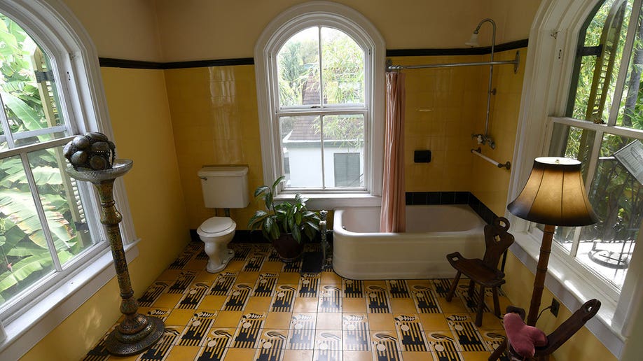 Bathroom in Ernest Hemingway's Key West house