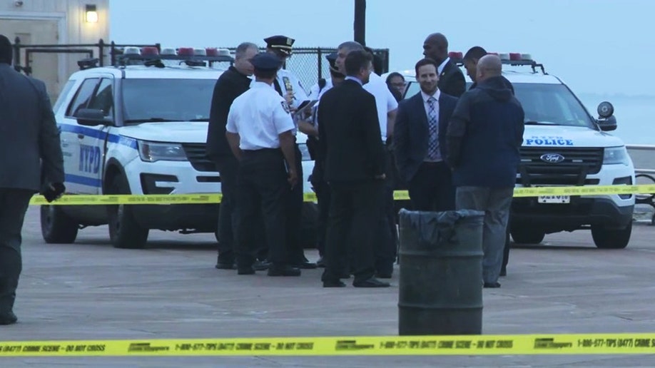 Scene at Coney Island Beach where 3 children were found unconscious, later died.