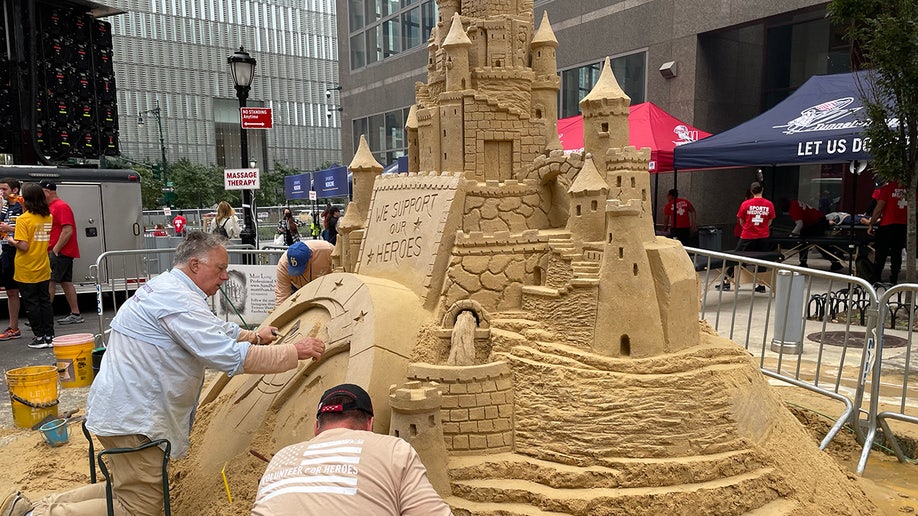 matt long and crew sand sculpture