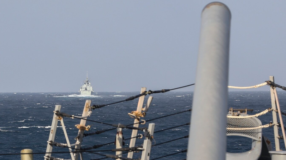 Canadian frigate in the Taiwan Strait
