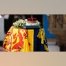 The Crown of Scotland sits atop the coffin of Queen Elizabeth II