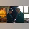 Britain's King Charles III (R) has an audience with Scotland's First Minister Nicola Sturgeon (L)