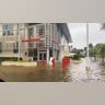 The Naples Fire Department is flooded along with surrounding streets during Hurricane Ian