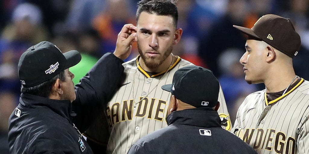 Umps check Padres pitcher Musgrove's ears for sticky stuff