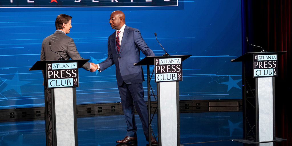 Raphael Warnock debates Libertarian Chase Oliver as Herschel Walker declines invitation - Vimarsana News