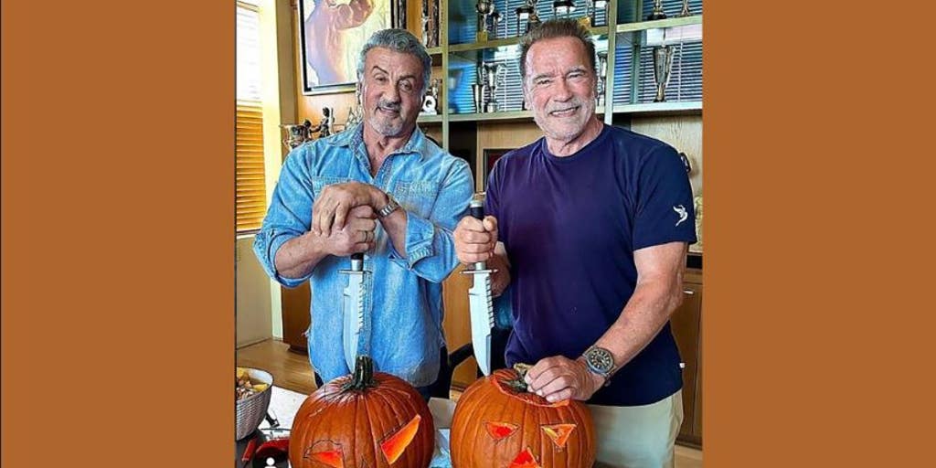 Arnold Schwarzenegger, Sylvester Stallone carve pumpkins for Halloween: 'That's what real ACTION guys do' - Vimarsana News