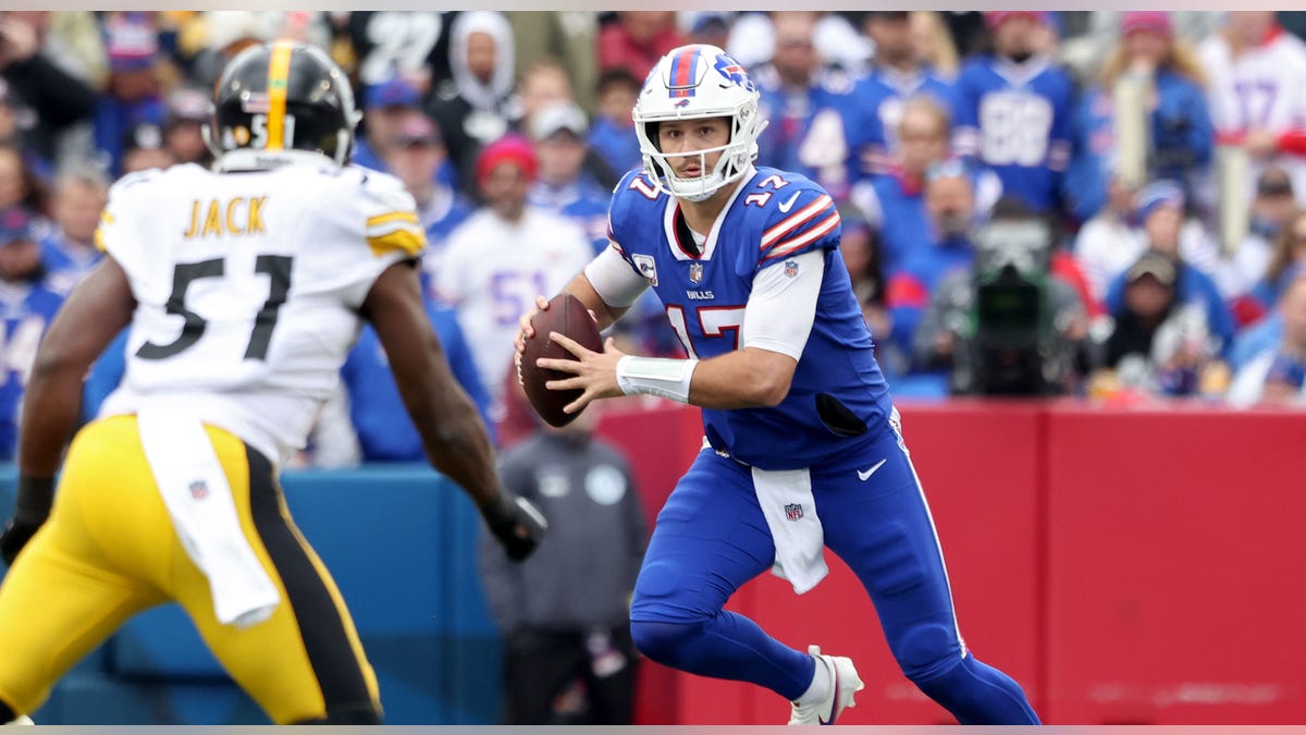 Josh Allen runs out of pocket