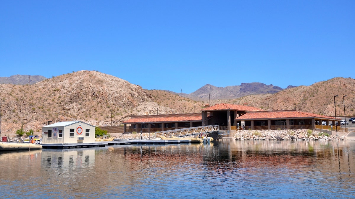 A gazebo at Lake Mead