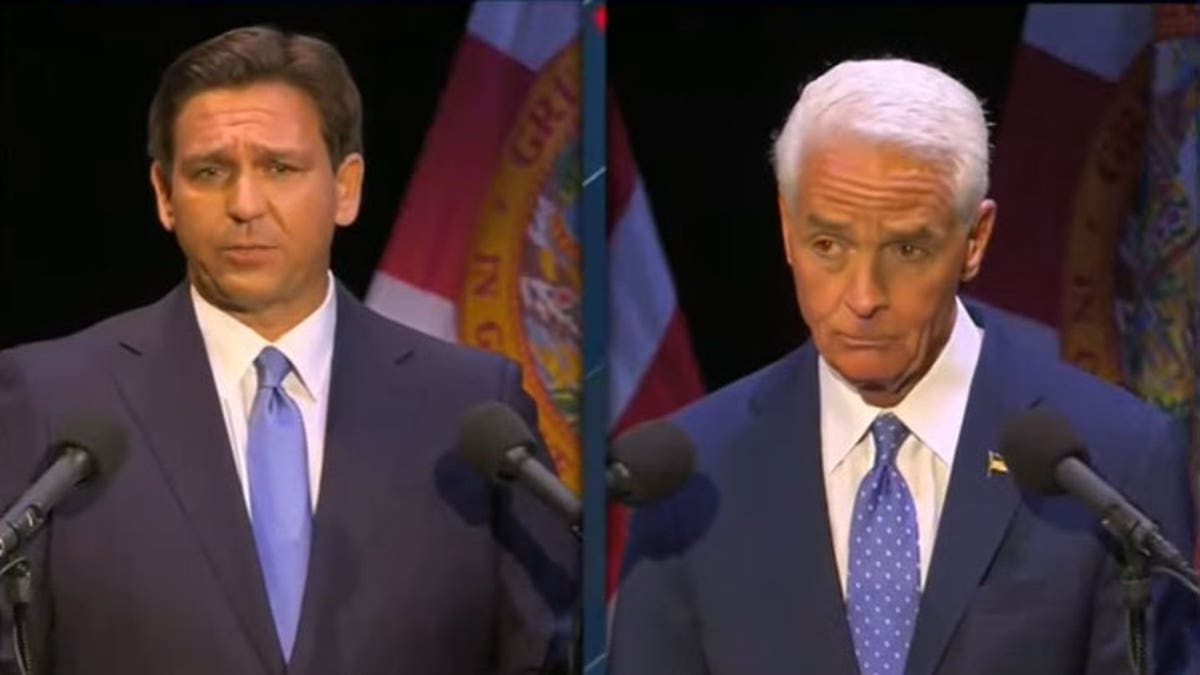 Republican Florida Gov. Ron DeSantis and former Democratic Congressman Charlie Crist