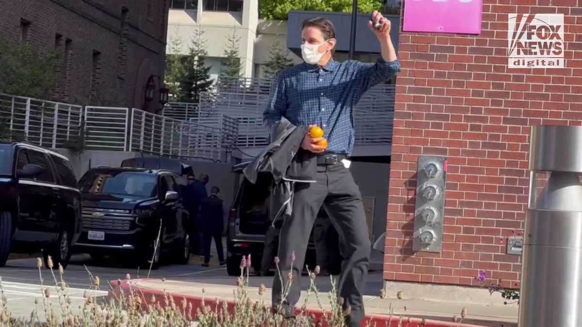 Paul Pelosi Jr. outside his parents San Francisco home