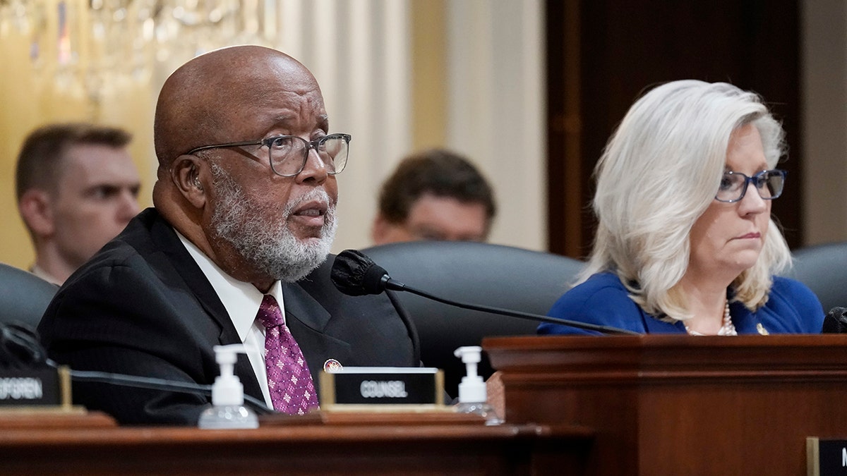 A photo of Chairman Bennie Thompson at a hearing