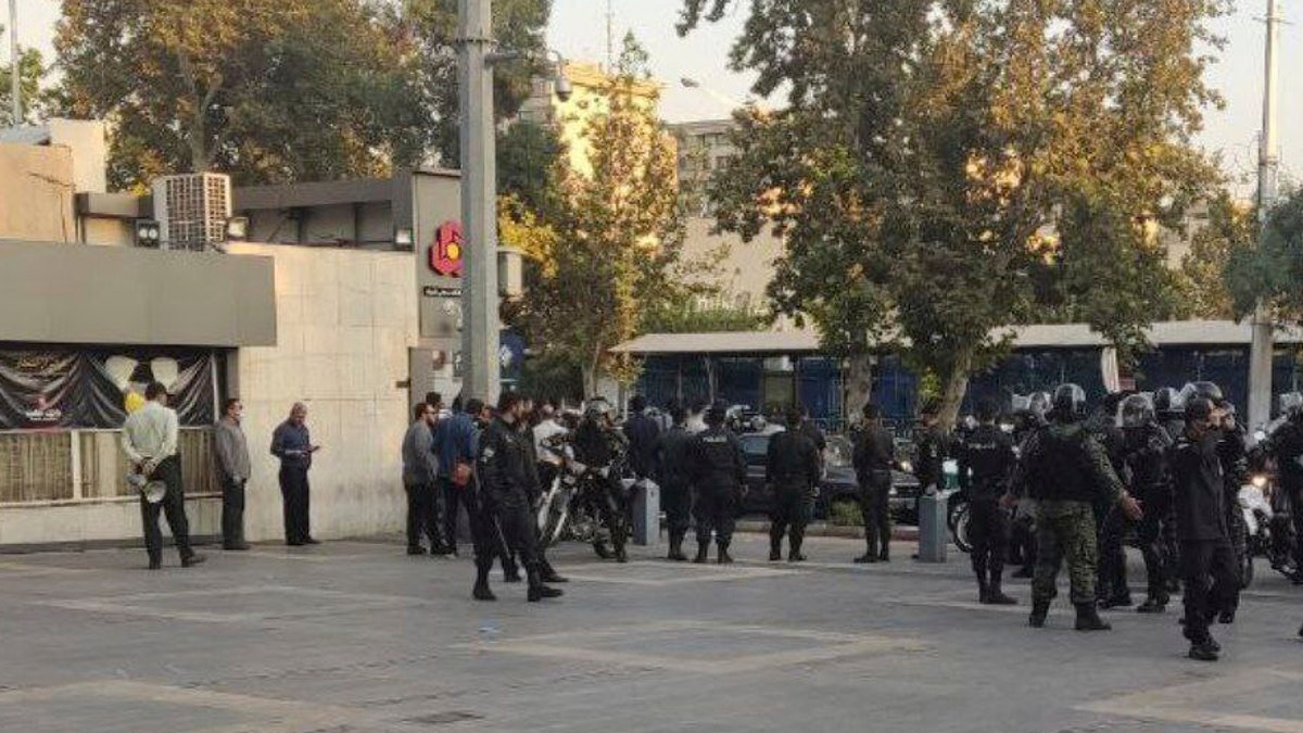 Police outside of the Sharif University of Technology