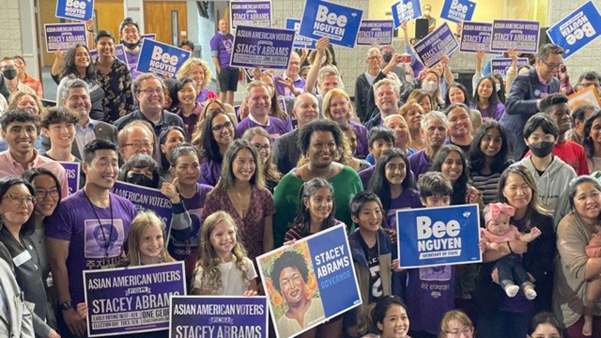 Democratic Georgia gubernatorial nominee Stacey Abrams at a rally