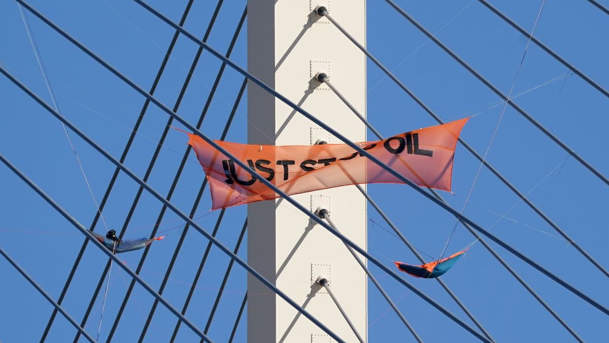 Climate activists on Queen Elizabeth II Bridge