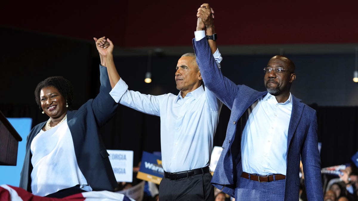 Barack Obama Stacey Abrams Raphael Warnock