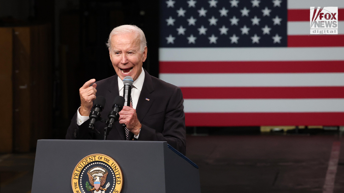 President Joe Biden giving speech