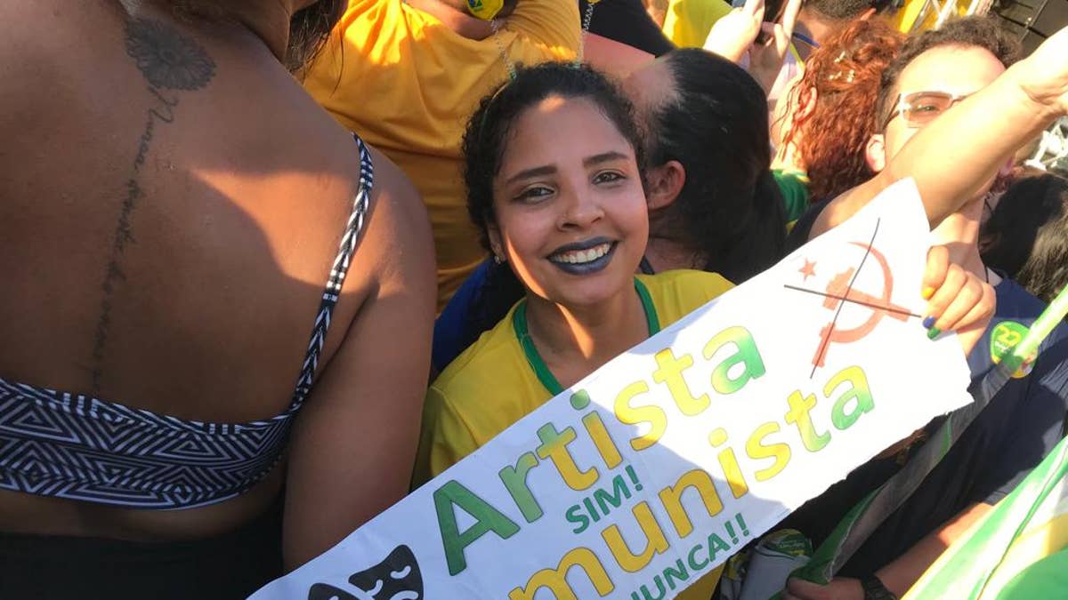 Supporters of Brazilian President Jair Bolsonaro at a rally