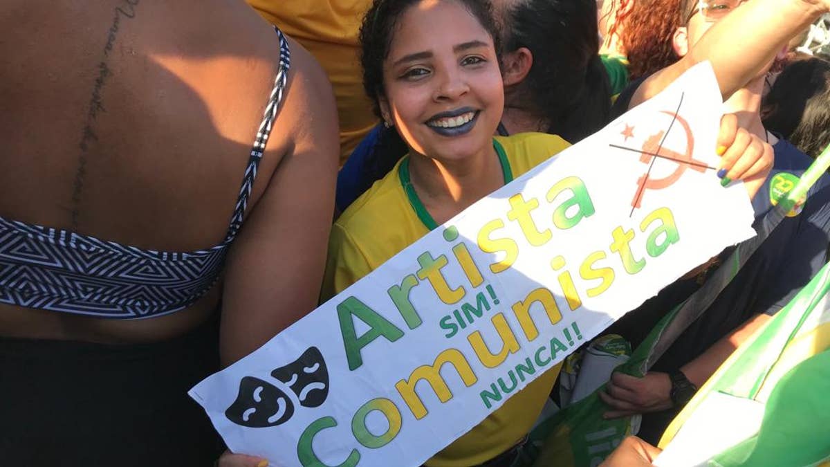 Supporters of Brazilian President Jair Bolsonaro at a rally