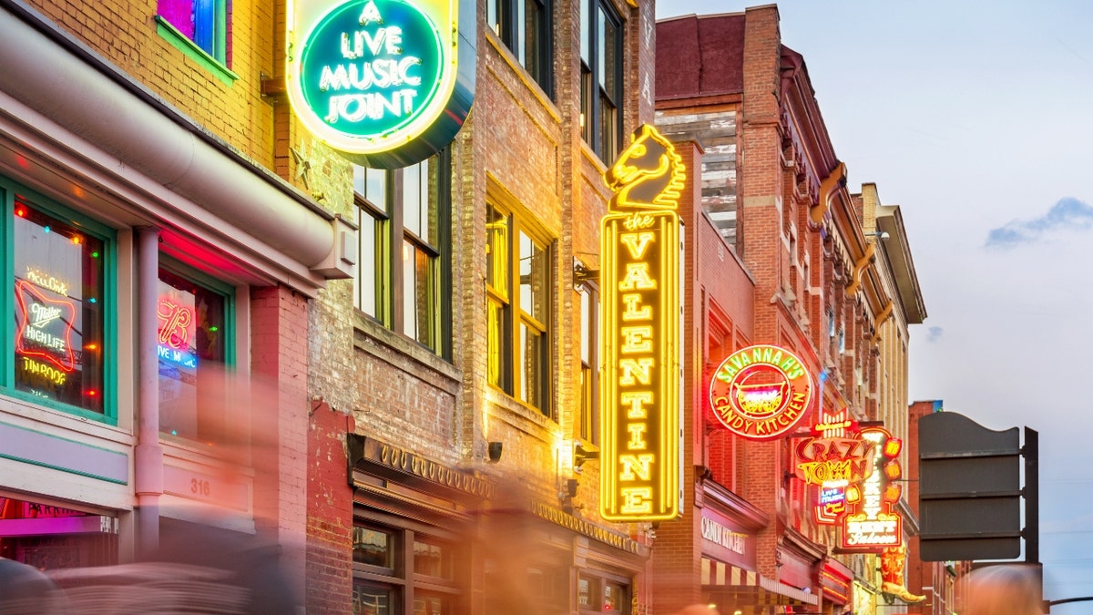 Neon signs in downtown Nashville