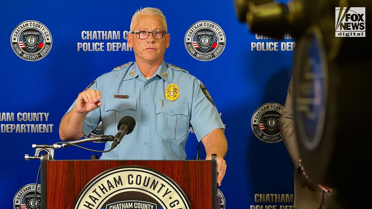 Chatham County Police Chief Jeff Hadley during a press conference