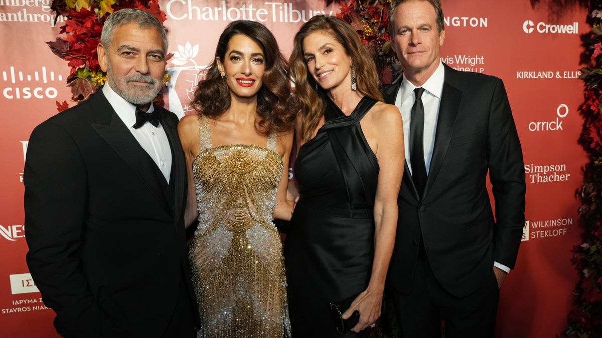 Cindy Crawford, Rande Gerber, George and Amal Clooney