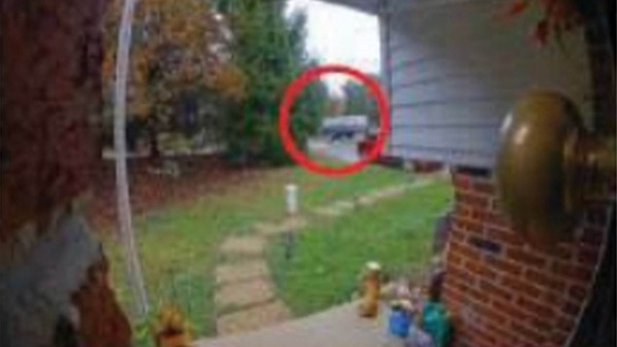 Pickup truck circled in Nest video still