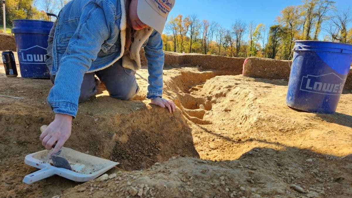 Archaeologist at Revolutionary War prison camp site