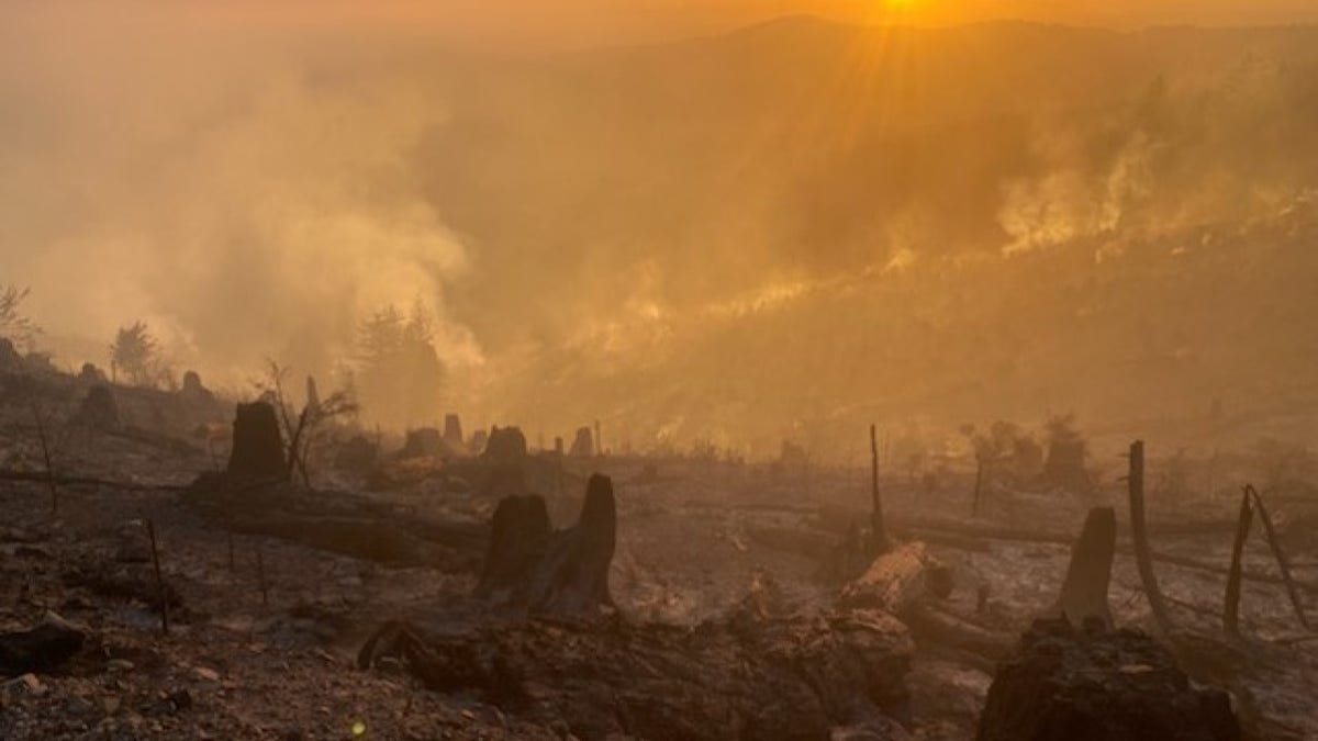 Wide shot of Nakia Creek Fire