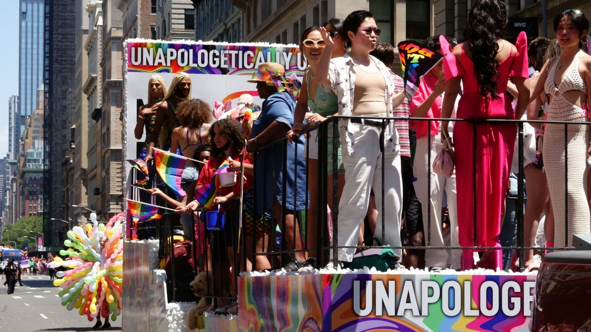 A Gay Pride float